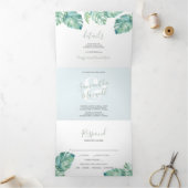 Tropische Küste triftigen Hochzeit Einladung. Dreifach Gefaltete Einladung (Innenseite)