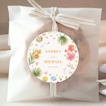 Tropische Küstenhandgezogene Blume Muscheln Hochze