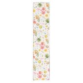 Tropische Küstenhandgezogene Blume und Muscheln Kurzer Tischläufer (Vorderseite)