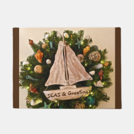Tropische Küstenmeere & Grüße Weihnachten Fußmatte