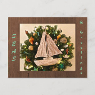 Tropische Küstenmeere & Grüße Weihnachten Postkarte