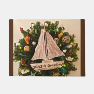 Tropische Küstenmeere und Grüße Weihnachten Fußmatte