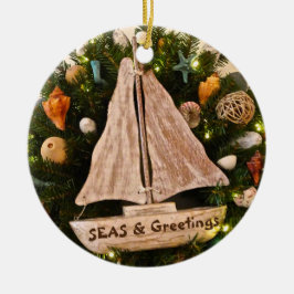 Tropische Küstenmeere und Grüße Weihnachten Keramik Ornament