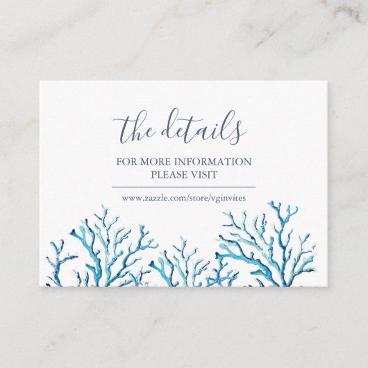 Tropische Küstenmeerkorallen - Gästedaten einfügen Begleitkarte (Vorderseite)