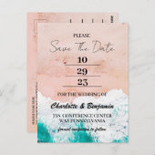 Tropische Küstenmeerküste Hochzeit retten das Datu Postkarte (Vorne/Hinten)