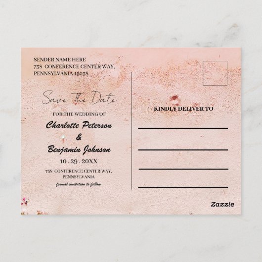 Tropische Küstenmeerküste Hochzeit retten das Datu Postkarte (Rückseite)