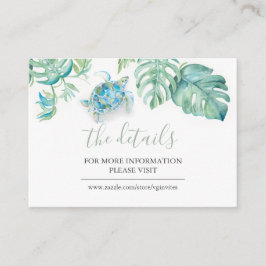 Tropische Küstenschildkröten-Gästedaten Begleitkarte