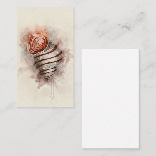 Tropische Küstenstrand Muschel Wasserfarbe Visitenkarte (Vorne/Hinten)