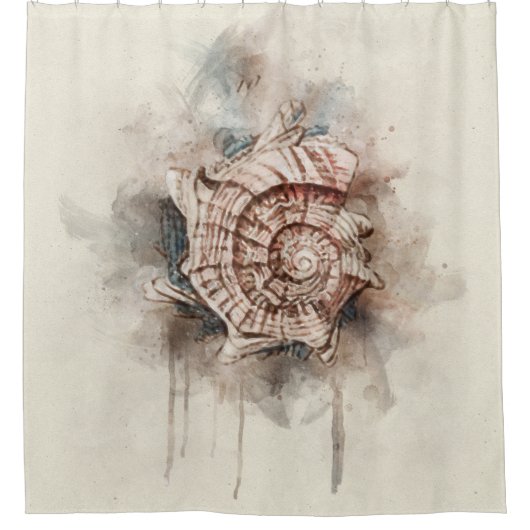 Tropische Küstenstrandmalerei Duschvorhang (Vorderseite)