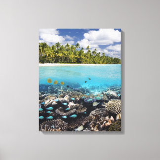 Tropische Lagune im Süd-Ari-Atoll Leinwanddruck