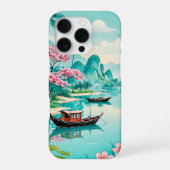 Tropische Lagune mit Kirschblüten - Gehäuse mit iP iPhone Hülle (Rückseite)