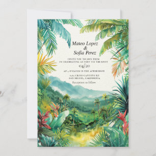 Tropische Landschaft Bali Hochzeit Einladung