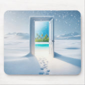 Tropische Landschaft im Winter vor der Tür Mousepad (Vorne)