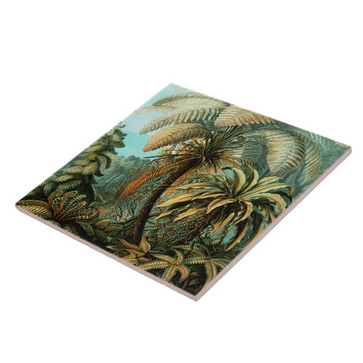 Tropische Landschaft mit Palmen Fliese (Seite)