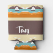 Tropische Landschaft mit Yachtmuster Dosenkühler (Rückseite)