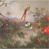 Tropische Landschaft mit zehn Hummingbirds Heade Aufkleber (Vorderseite)