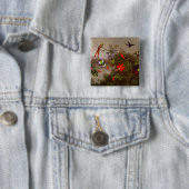 Tropische Landschaft mit zehn Hummingbirds Heade Button (Beispiel)