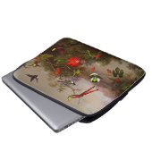 Tropische Landschaft mit zehn Hummingbirds Heade Laptopschutzhülle (Vorne Knopf)