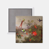 Tropische Landschaft mit zehn Hummingbirds Heade Magnet (Vorderseite/Rückseite)
