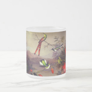 Tropische Landschaft mit zehn Hummingbirds Heade Mattglastasse