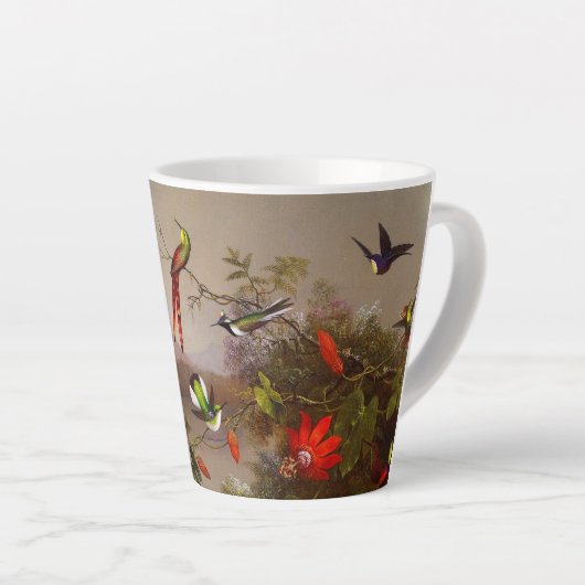 Tropische Landschaft mit zehn Hummingbirds Heade Milchtasse (Rechte Ecke)