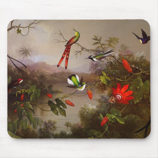 Tropische Landschaft mit zehn Hummingbirds Heade Mousepad (Vorne)