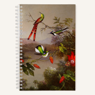 Tropische Landschaft mit zehn Hummingbirds Heade Notizblock