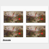 Tropische Landschaft mit zehn Hummingbirds Heade Rechteckiger Aufkleber (Blatt)
