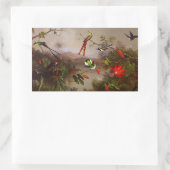 Tropische Landschaft mit zehn Hummingbirds Heade Rechteckiger Aufkleber (Tasche)