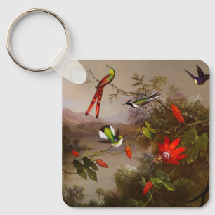 Tropische Landschaft mit zehn Hummingbirds Heade Schlüsselanhänger
