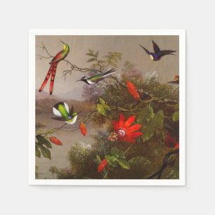 Tropische Landschaft mit zehn Hummingbirds Heade Serviette