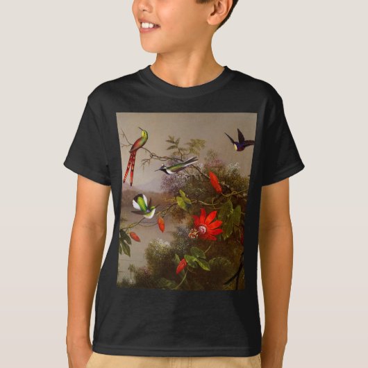Tropische Landschaft mit zehn Hummingbirds Heade T-Shirt (Vorderseite)