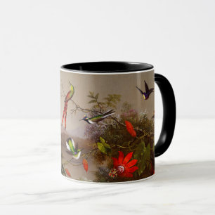 Tropische Landschaft mit zehn Hummingbirds Heade Tasse