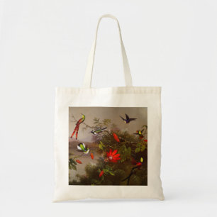 Tropische Landschaft mit zehn Hummingbirds Heade Tragetasche