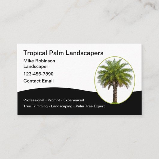 Tropische Landschaftsgärten Visitenkarte (Vorderseite)