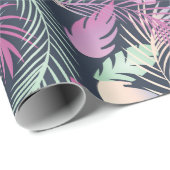 Tropische, lebendige Blätter mit farbenfrohen Palm Geschenkpapier (Rolleneckpunkt)