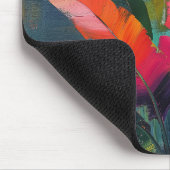 Tropische Lebendigkeit – Abstrakte farbenfrohe Blä Mousepad (Ecke)