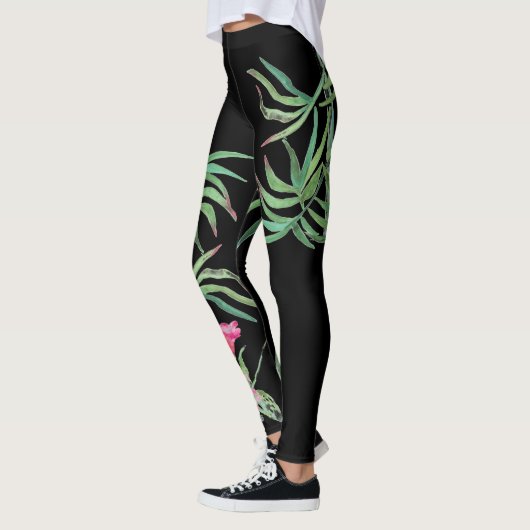Tropische Leggings Hibiskus und Bambus (Links)