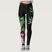 Tropische Leggings Hibiskus und Bambus (Vorderseite)