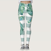 Tropische Leggings Monstera-Blätter (Vorderseite)