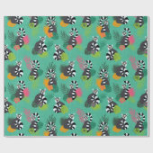 Tropische Lemuren - Aquamarine Geschenkpapier (Flach)