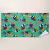 Tropische Lemuren - Aquamarine Strandtuch (Vorderseite)