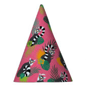 Tropische Lemuren - Rosa Partyhütchen (Rechts)