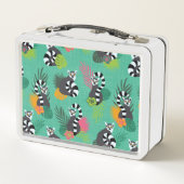 Tropische Lemurs - Aquamarine Metall Brotdose (Rückseite)