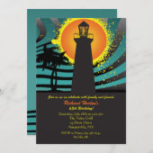 Tropische Leuchtturm-Einladung Einladung (Vorne/Hinten)