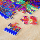 Tropische Libellen-blaue Blumengeschenke Puzzle (Seite)