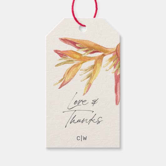 Tropische Liebe dank Gastgeschenk Hochzeit Geschenkanhänger (Vorderseite)