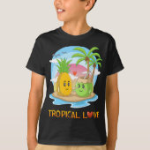 Tropische Liebe Funny Tropical Island Happy Couple T-Shirt (Vorderseite)