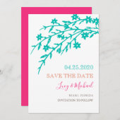 Tropische Liebe Save the Date Karte (Vorne/Hinten)