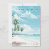 Tropische Liebe und das Beach Foto Hochzeit Save The Date (Vorderseite)
